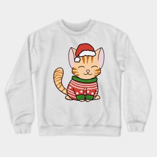 Christmas Sweater Orange Tabby Cat Crewneck Sweatshirt